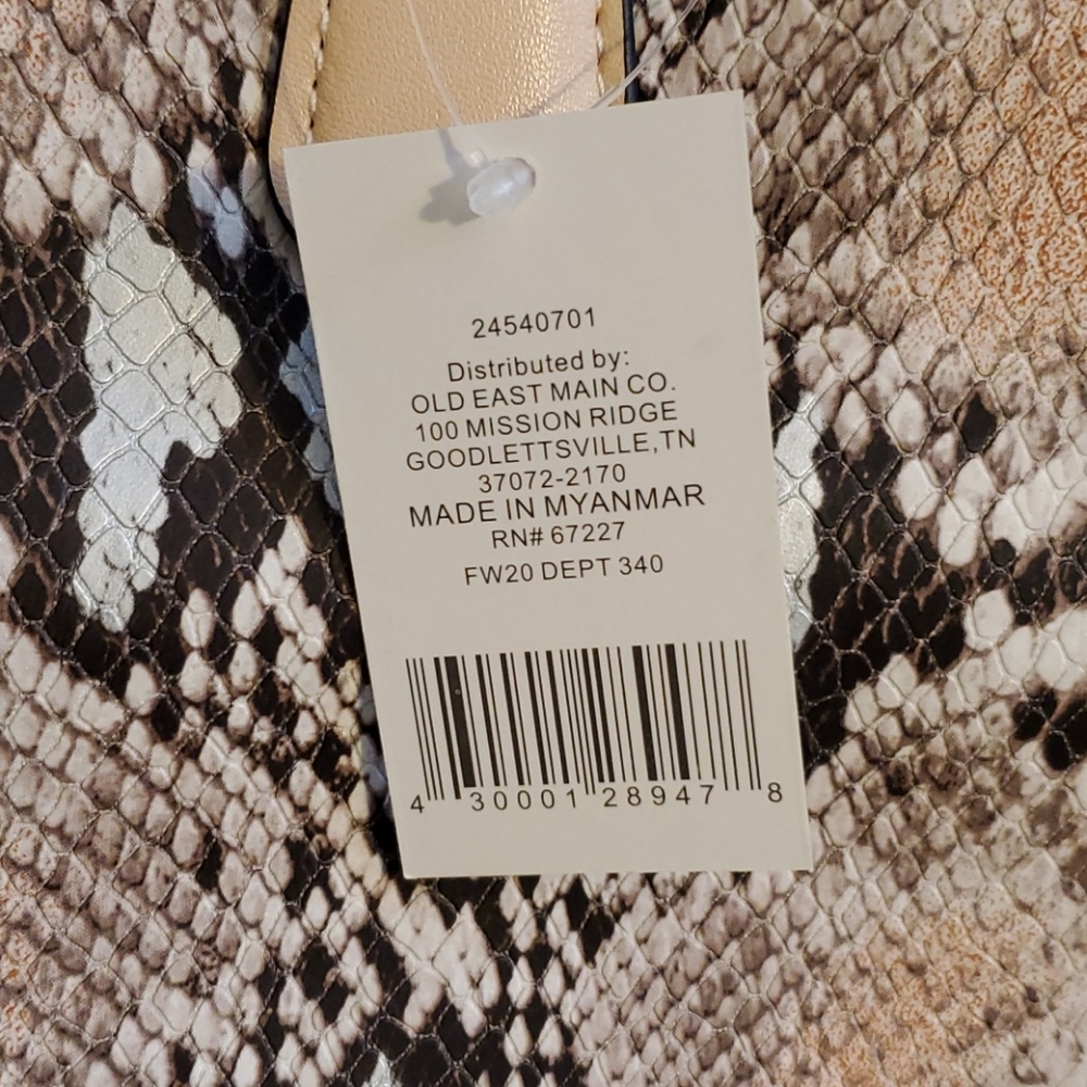 NWT Faux Snakeskin Tote . LG Handbag - Picture 4 of 16